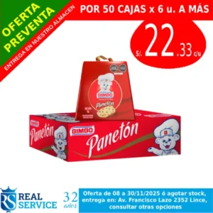 Panetón Bimbo 900 gr. en caja x 6 u.
