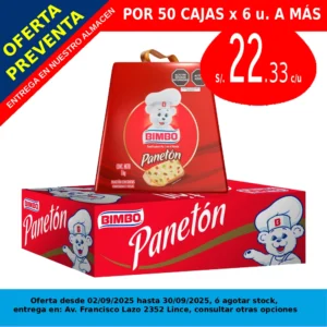 Panetón Bimbo 900 gr. en caja x 6 u.