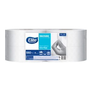 Papel Higienico Elite Jumbo Blanco Plus 550 mts X 4 Rollos