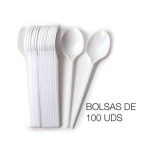 Cucharitas plasticas descartables SG 5″ 100 Unid.